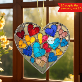 CIFbuy Bohemian Heart Sun Catchers Colorful Acrylic Window Wall Decor Garden Home Holiday Gift(TikTok, temu pick-up service)